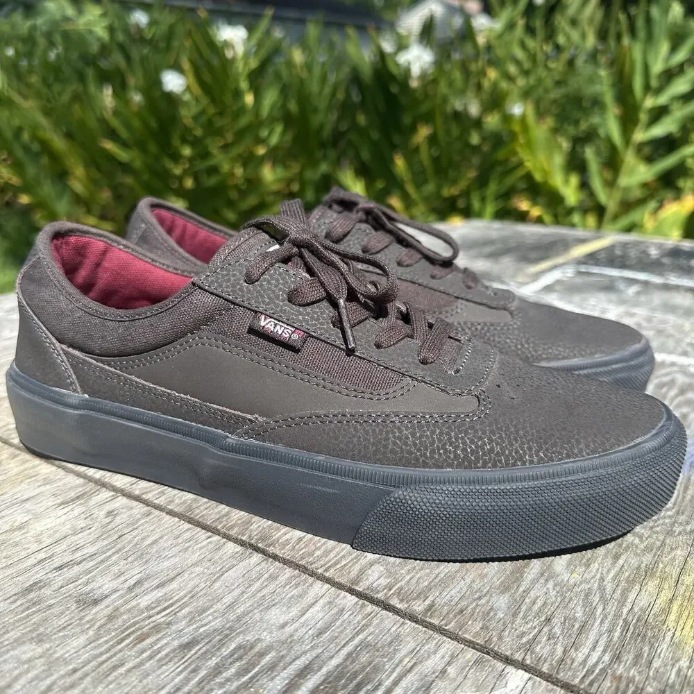 Vans Skate Curren Caples Men’s 9.5 Dark Brown Sneakers Lace Shoes VGC